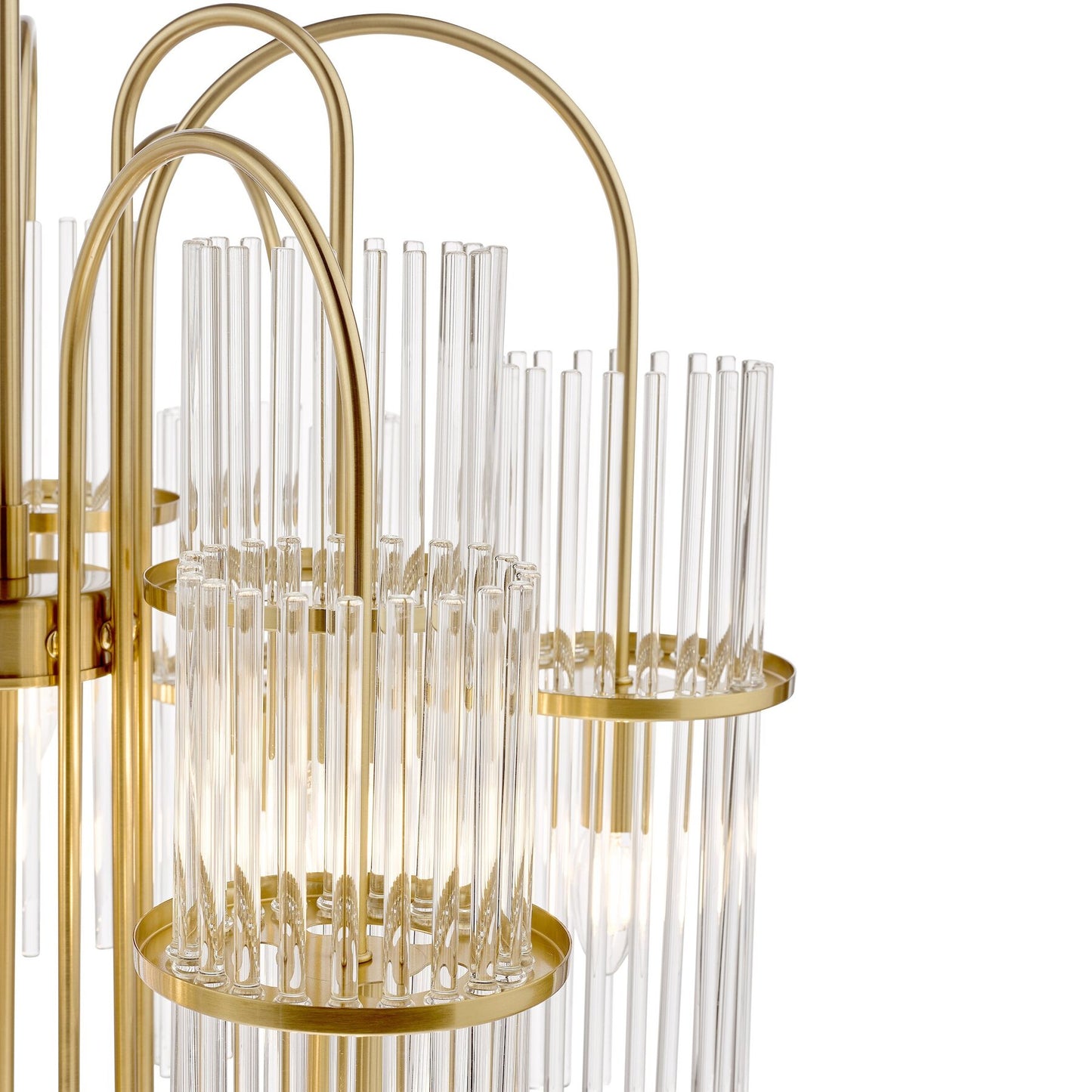 Dar Lighting Eniola 9 Light Pendant Natural Brass and Glass