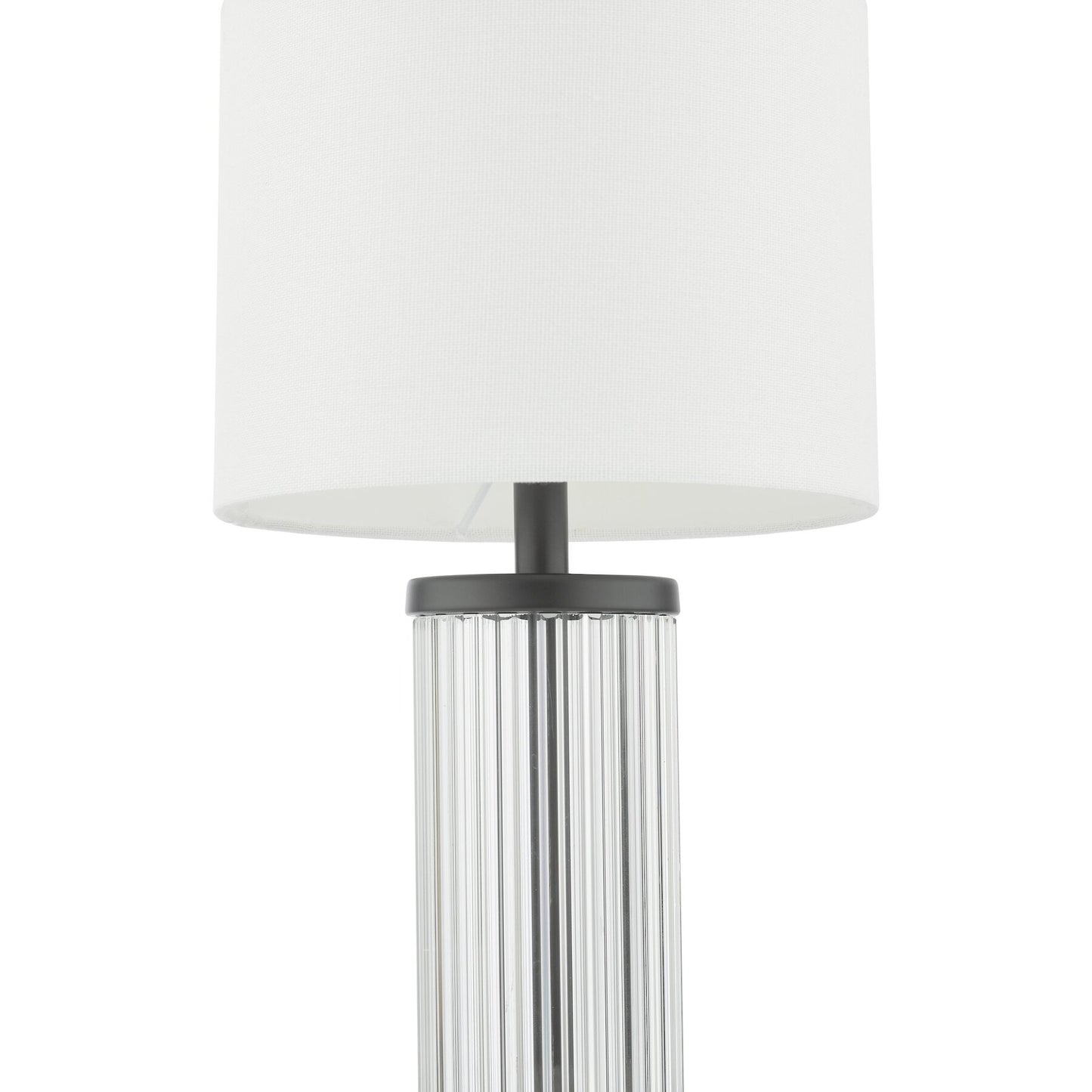 Dar Lighting Enrico LED Satin Black & Glass Rechargeable Table Lamp With Shade