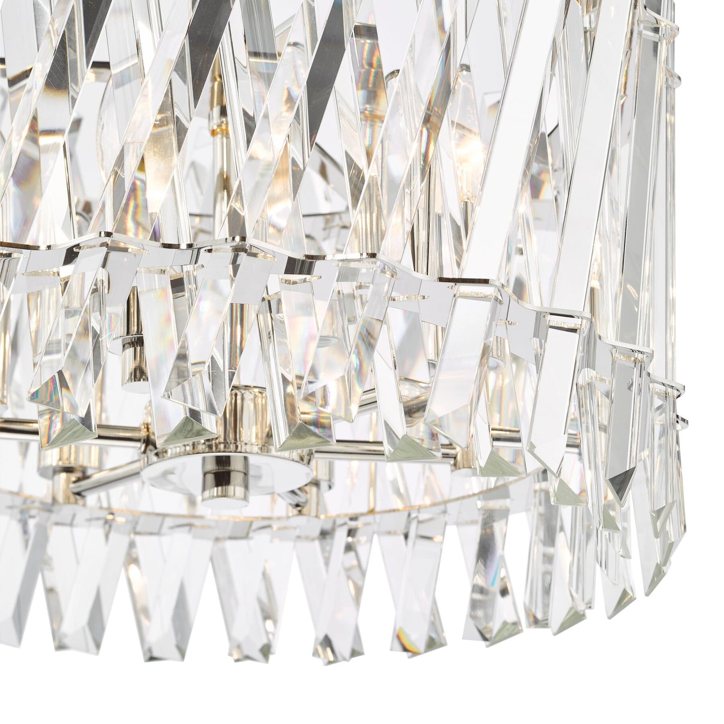 Dar Lighting Entwine 6 Light Polished Nickel & Crystal Pendant