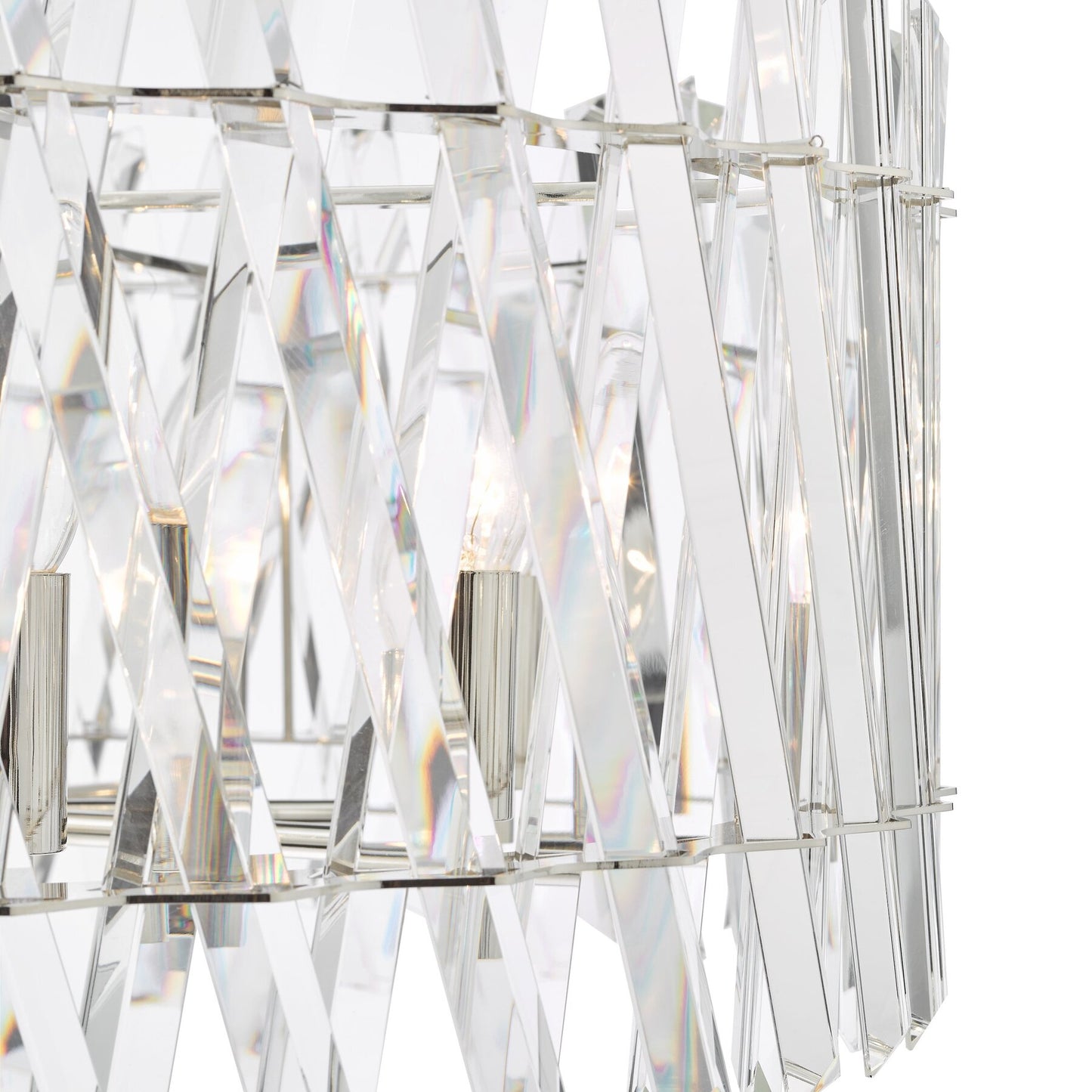 Dar Lighting Entwine 8 Light Polished Nickel & Crystal Pendant