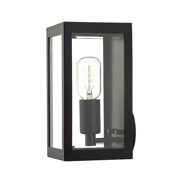 Dar Lighting Era Outdoor IP44 Black & Glass Wall Light