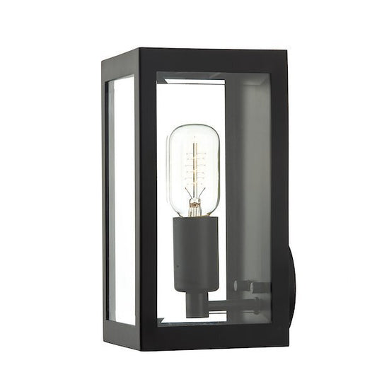 Dar Lighting Era Outdoor IP44 Black & Glass Wall Light