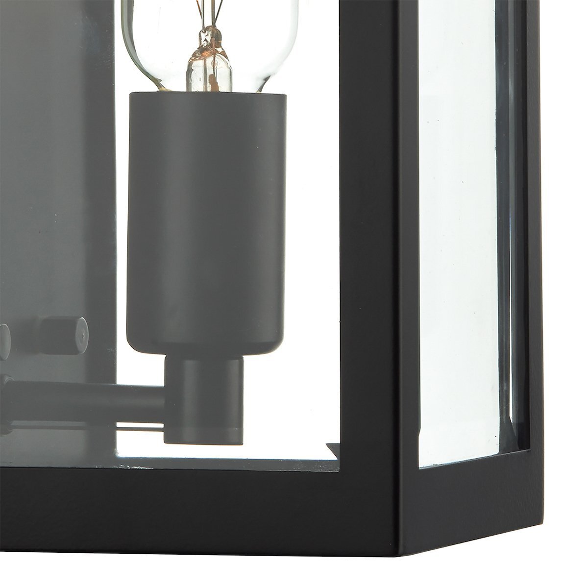 Dar Lighting Era Outdoor IP44 Black & Glass Wall Light