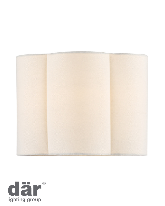 Dar Lighting Fiyan Ivory Linen Scalloped 30cm Shade