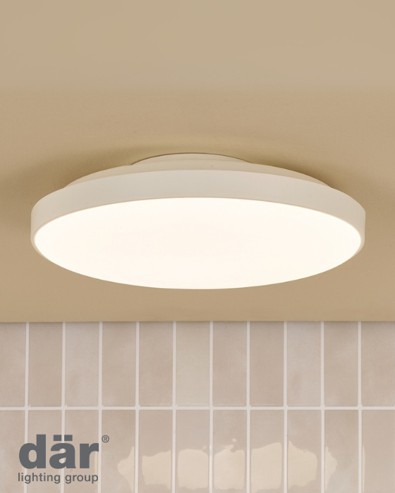 Dar Lighting Essien White Bathroom LED IP44 Flush