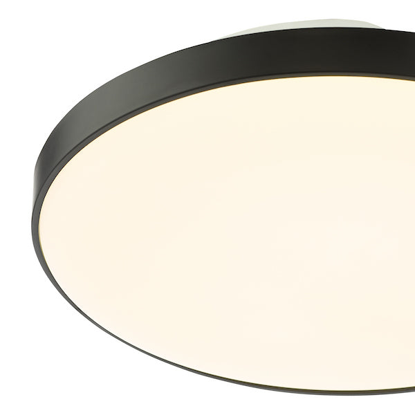 Dar Lighting Essien White & Black Bathroom LED IP44 Flush