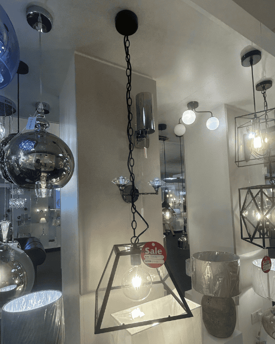 EX-DISPLAY Firstlight Kew Black & Clear Glass Pendant