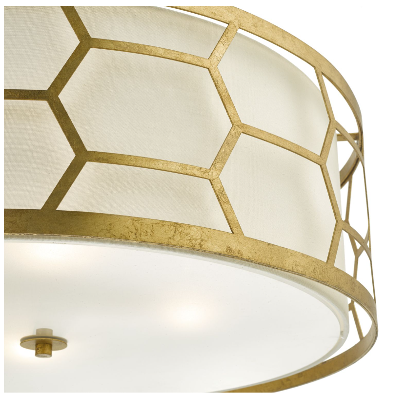 Dar Lighting Epstein 4 Light Gold & Ivory Pendant