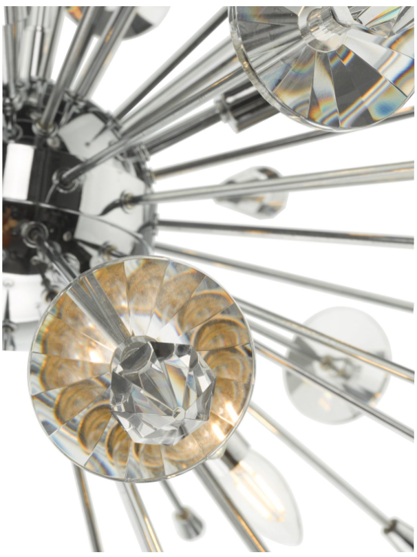 Dar Lighting Exodus 8 Light Polished Chrome & Crystal Pendant