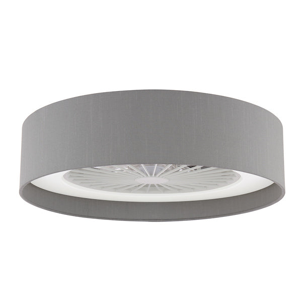 Dar Lighting White LED Fan Flush With Shade