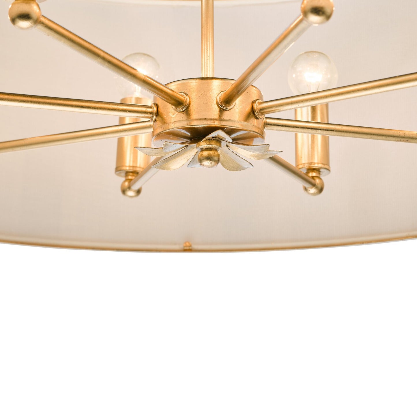 Dar Lighting Fenella 8 Light Gold Leaf & Seagrass Pendant