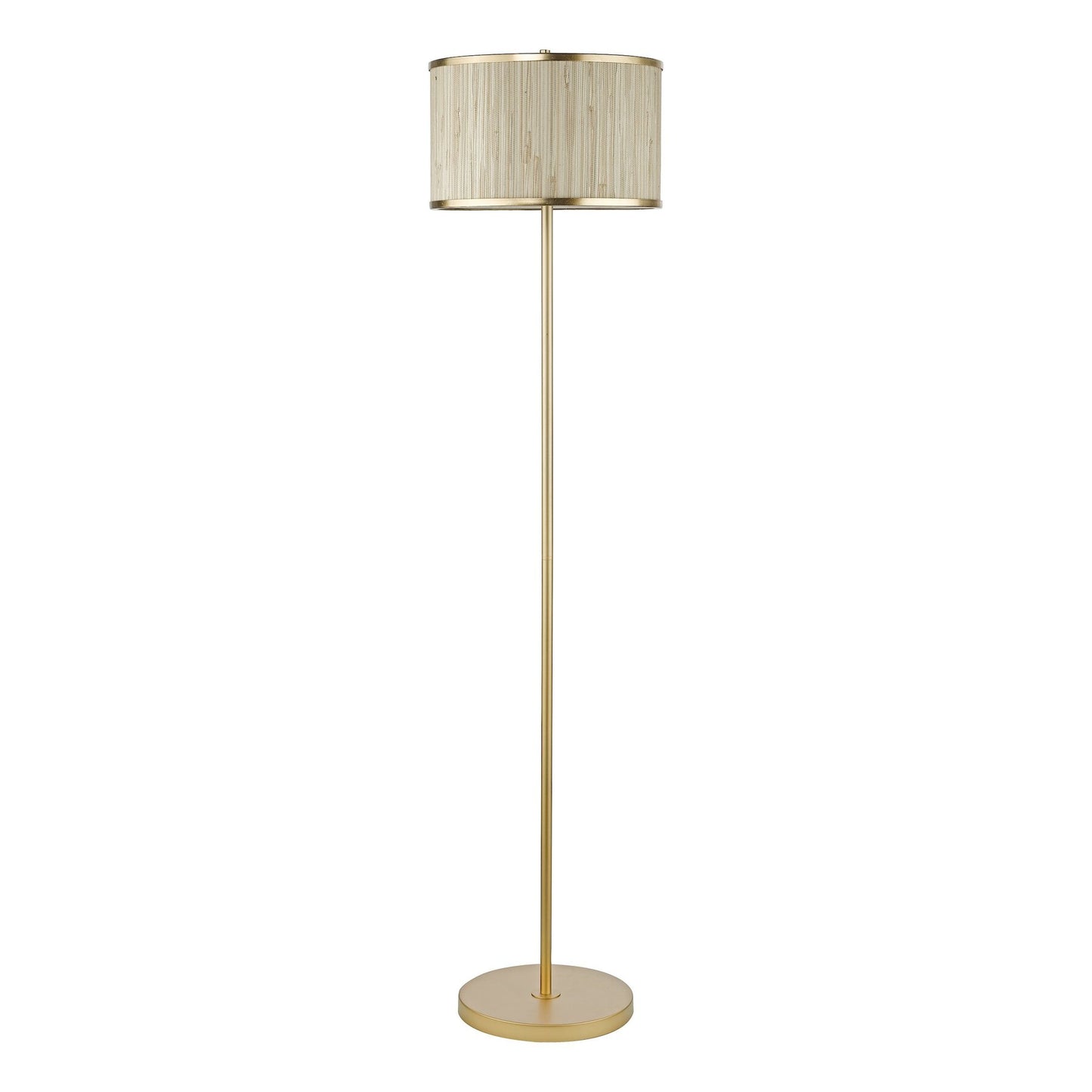 Dar Lighting Fenella 3 Light Gold Leaf & Seagrass Floor Lamp