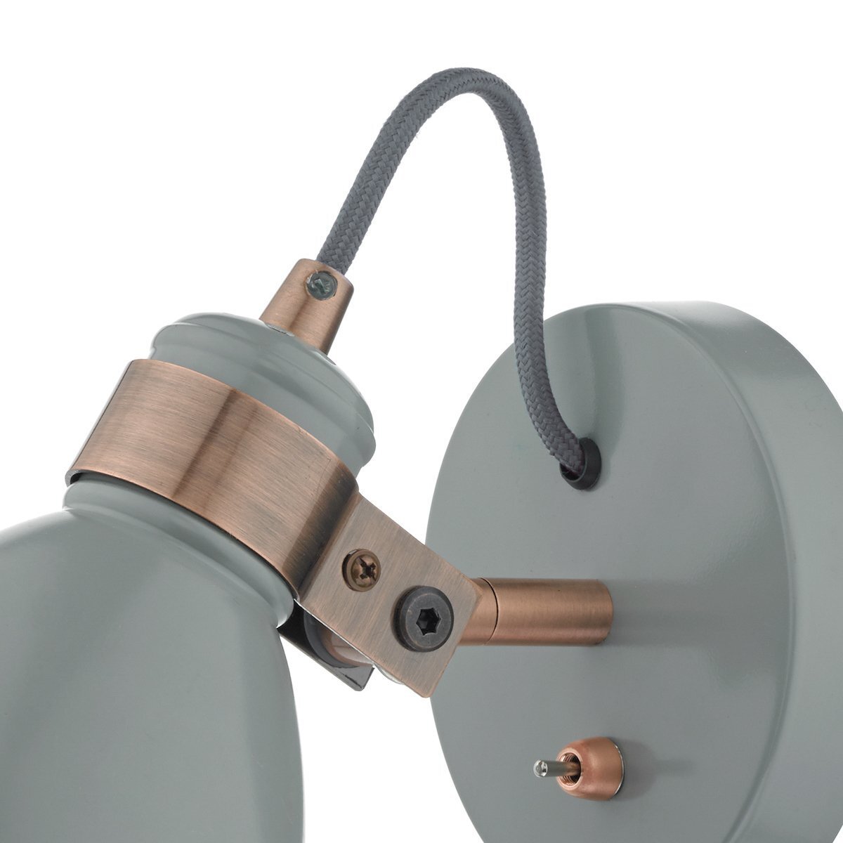 Dar Lighting Frederick Grey & Copper Wall Spotlight