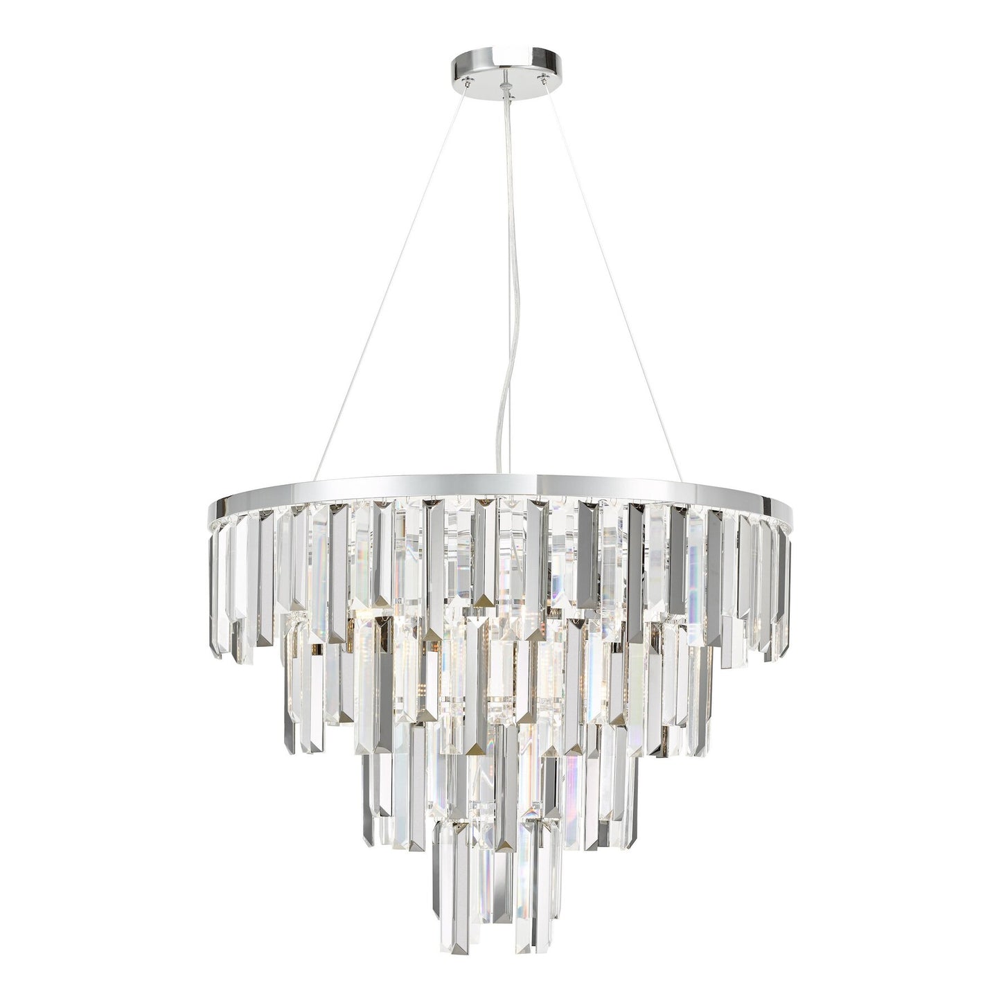 Dar Lighting Fuentes 5 Light Polished Chrome & Crystal Pendant