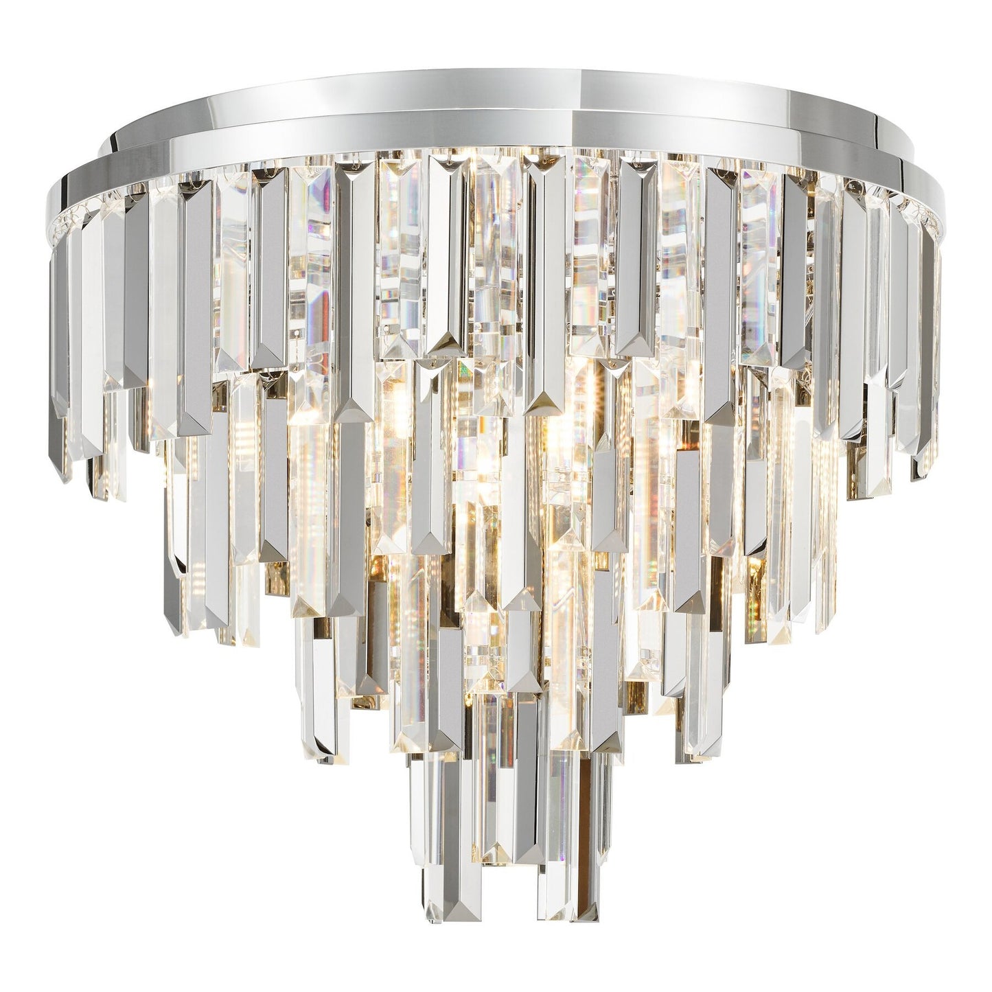 Dar Lighting Fuentes 5 Light Polished Chrome & Crystal Flush