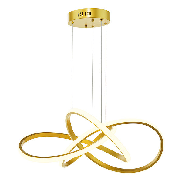 Dar Lighting Fusion Satin Gold LED Pendant