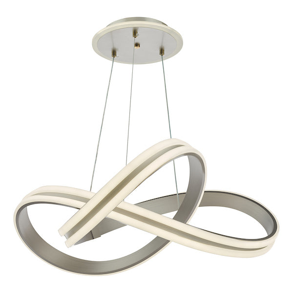 Dar Lighting Gavino Brushed Silver LED Pendant