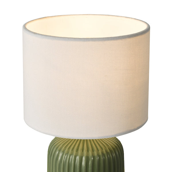 Dar Lighting Gigi Green Table Lamp With Shade (Twin Pack)