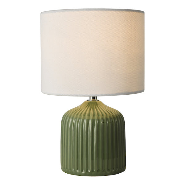 Dar Lighting Gigi Green Table Lamp With Shade (Twin Pack)