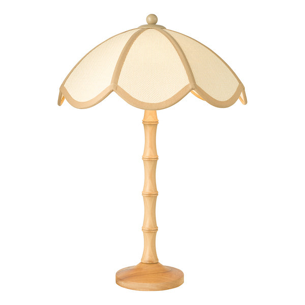 Dar Lighting Giuliana 2 Light Wood Table Lamp with Rattan Shade
