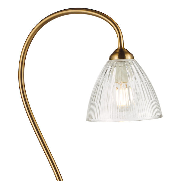 Dar Lighting Glynis Antique Bronze & Ribbed Glass Floor Lamp