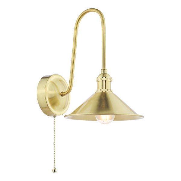 Dar Lighting Hadano Natural Brass & Aged Brass Wall Light