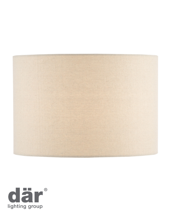 Dar Lighting Havana White Linen 33cm Drum Shade