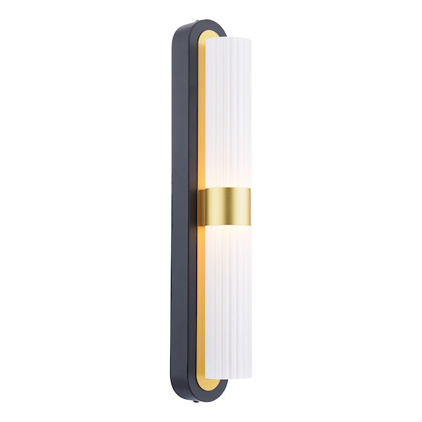 Dar Lighting Hessel 2 Light Matt Black & Gold LED Wall Light