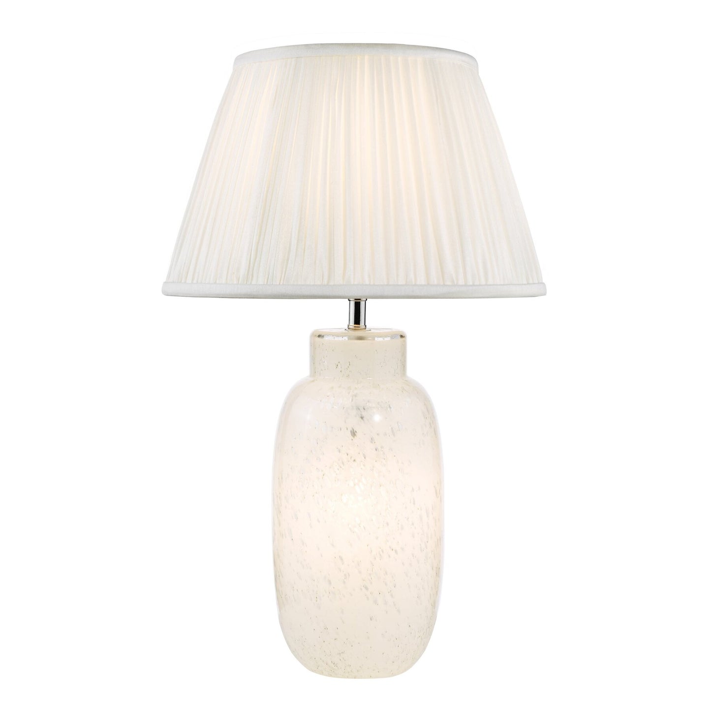 Dar Lighting Ileana White Glass Table Lamp With Shade