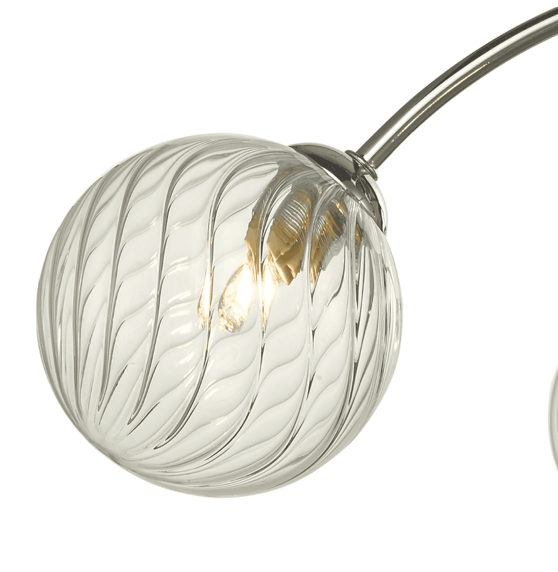 Dar Lighting Izzy 4 Light Polished Chrome & Twisted Glass Semi Flush