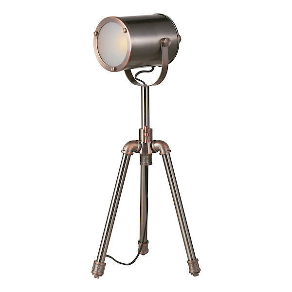 Dar Lighting Jake Antique Silver & Copper Task Table Lamp