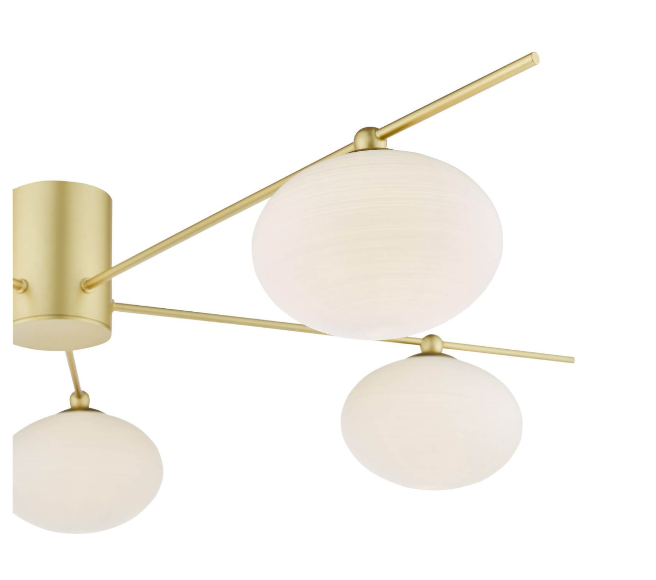 Dar Lighting Jasper 5 Light Satin Gold & Opal Glass Semi Flush