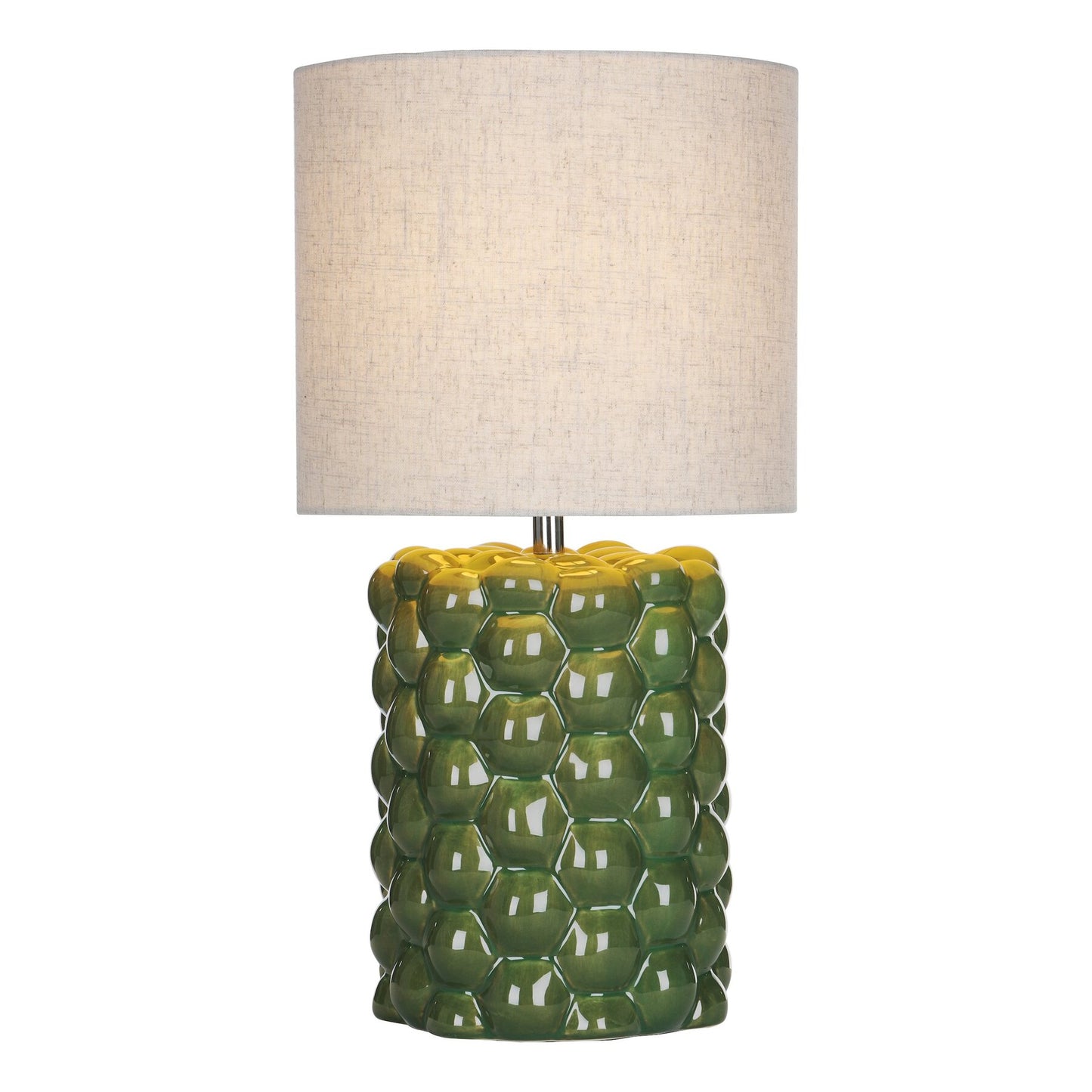 Dar Lighting Jayden Green Glaze Table Lamp With Shade