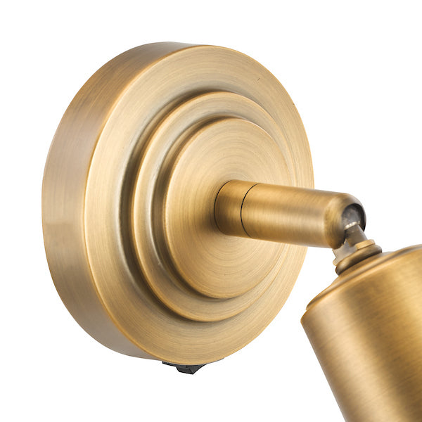 Dar Lighting Jedrek Aged Brass Single Spotlight