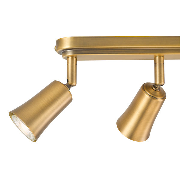 Dar Lighting Jedrek 4 Light Aged Brass Bar Spotlight