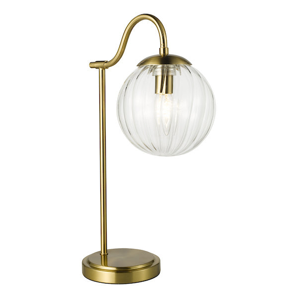 Dar Lighting Jocelyn Natural Brass & Glass Table Lamp