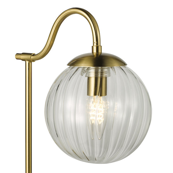 Dar Lighting Jocelyn Natural Brass & Glass Table Lamp