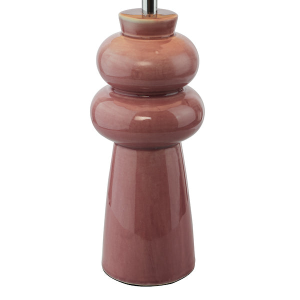 Dar Lighting Jordana Pink & Polished Chrome Table Lamp With Shade