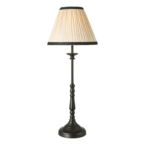 Dar Lighting Judy Satin Black Table Lamp With Shade