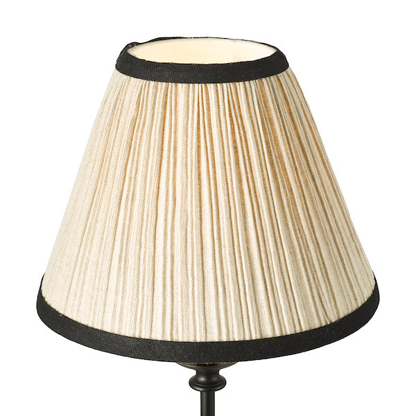 Dar Lighting Judy Satin Black Table Lamp With Shade