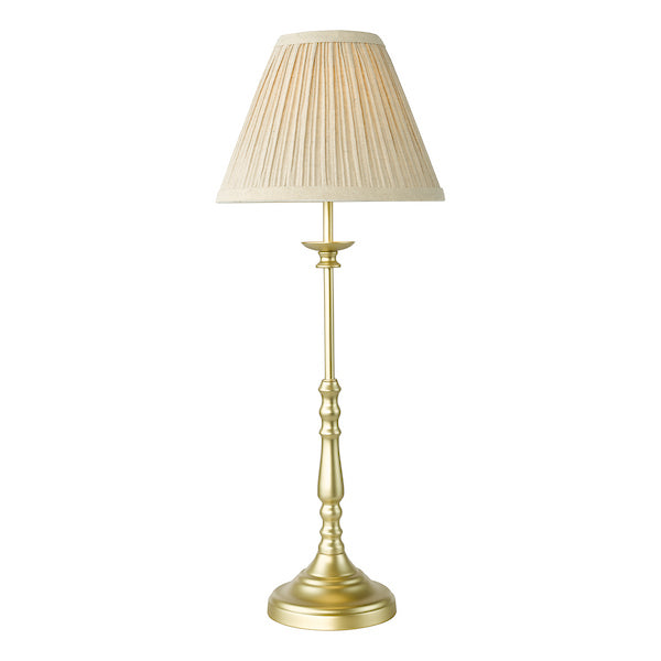 Dar Lighting Judy Satin Gold Table Lamp With Shade