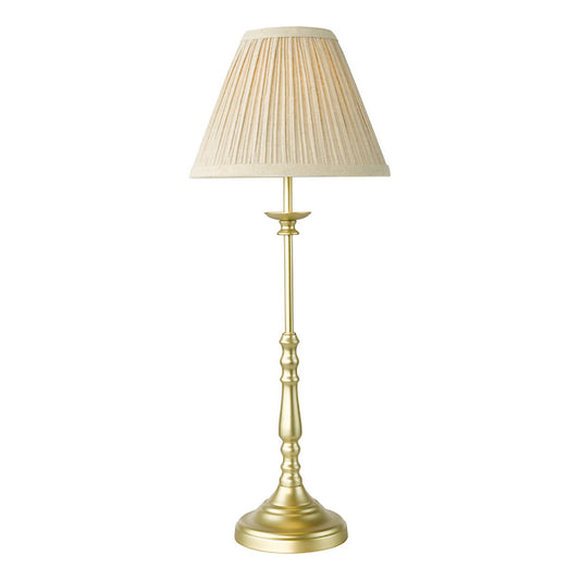 Dar Lighting Judy Satin Gold Table Lamp With Shade