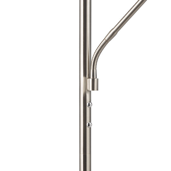 Dar Lighting Kamika Mother & Child Satin Chrome LED Floor Lamp