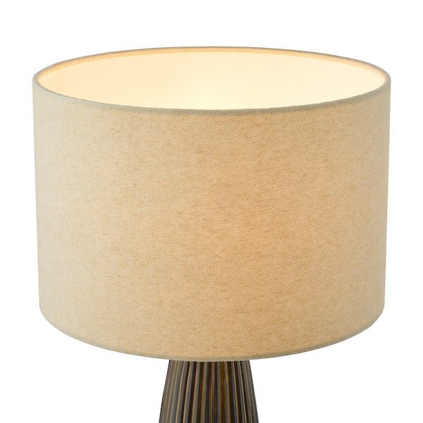 Dar Lighting Kaulana Brown Ceramic Table Lamp With Shade