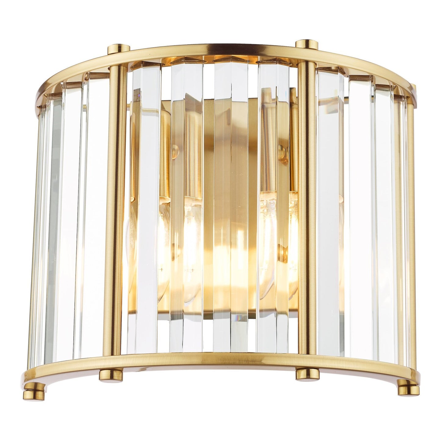Dar Lighting Kiran 2 Light Natural Brass & Crystal Wall Light