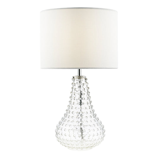 Dar Lighting Kristina Table Lamp Textured Glass With Shade