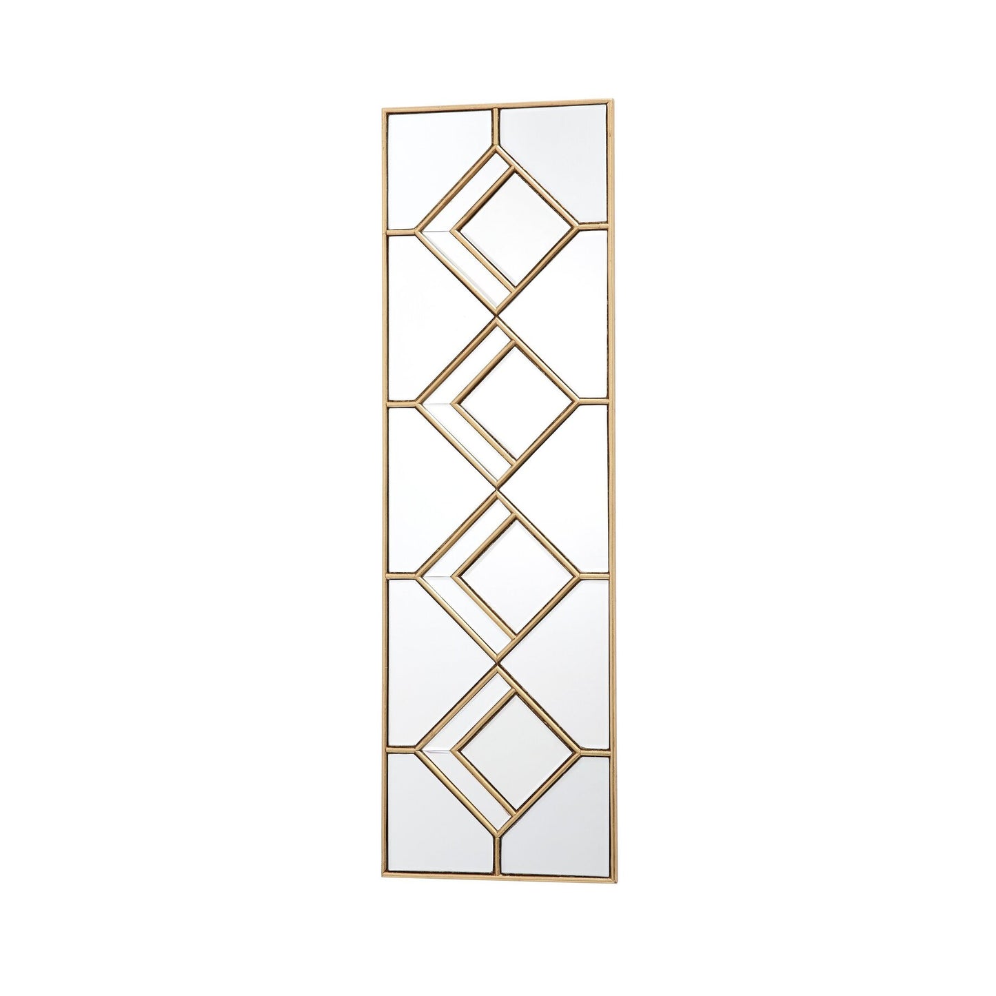 Dar Lighting Kipton Decorative Gold Foil Detail 98x30cm Rectangle Mirror
