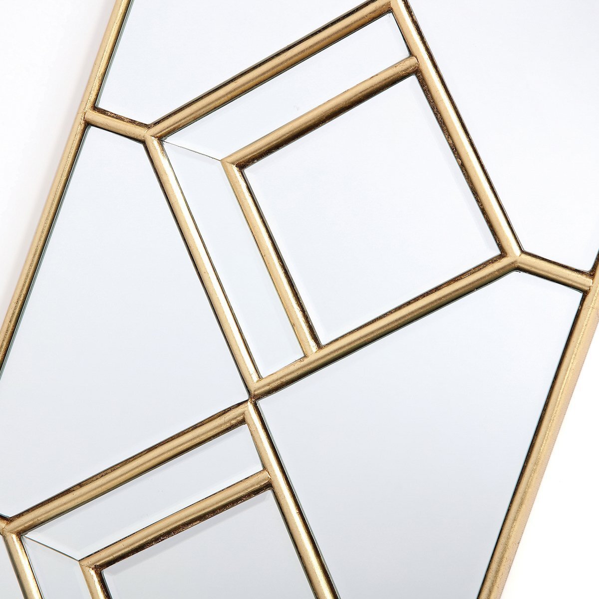 Dar Lighting Kipton Decorative Gold Foil Detail 98x30cm Rectangle Mirror