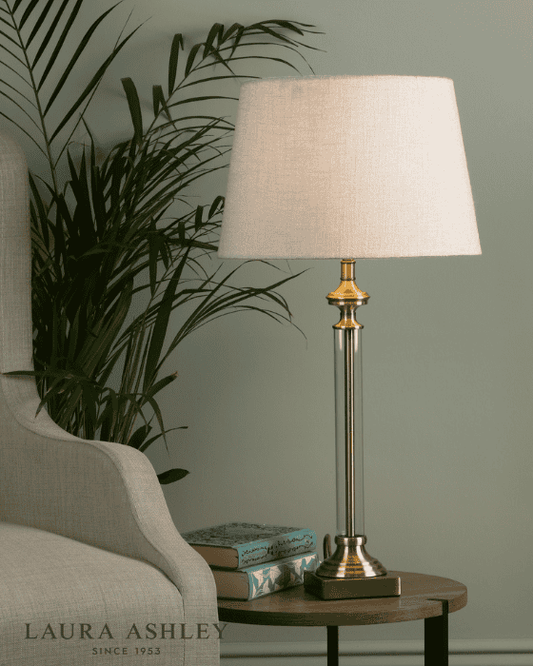 Laura Ashley Winston Antique Brass & Glass Table Lamp Base Only