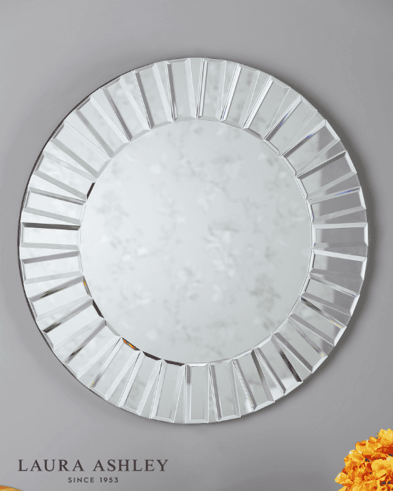 Laura Ashley Capri Small Bevelled 60cm Round Mirror